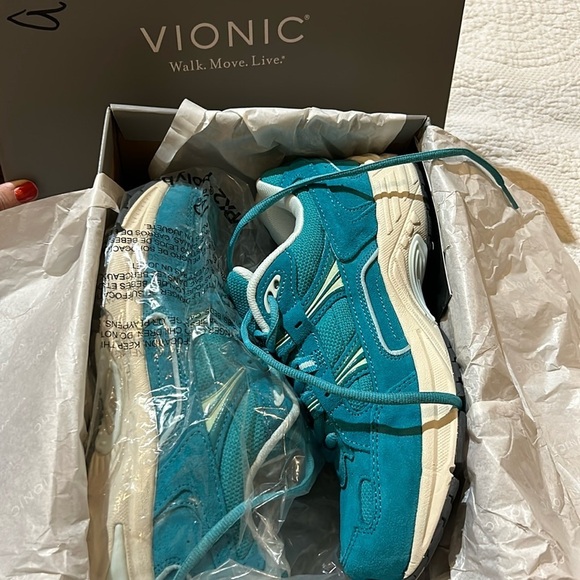 Vionic Shoes - Vionic Suede Lace up Lake Blue Sneaker. NIOB. 8.5